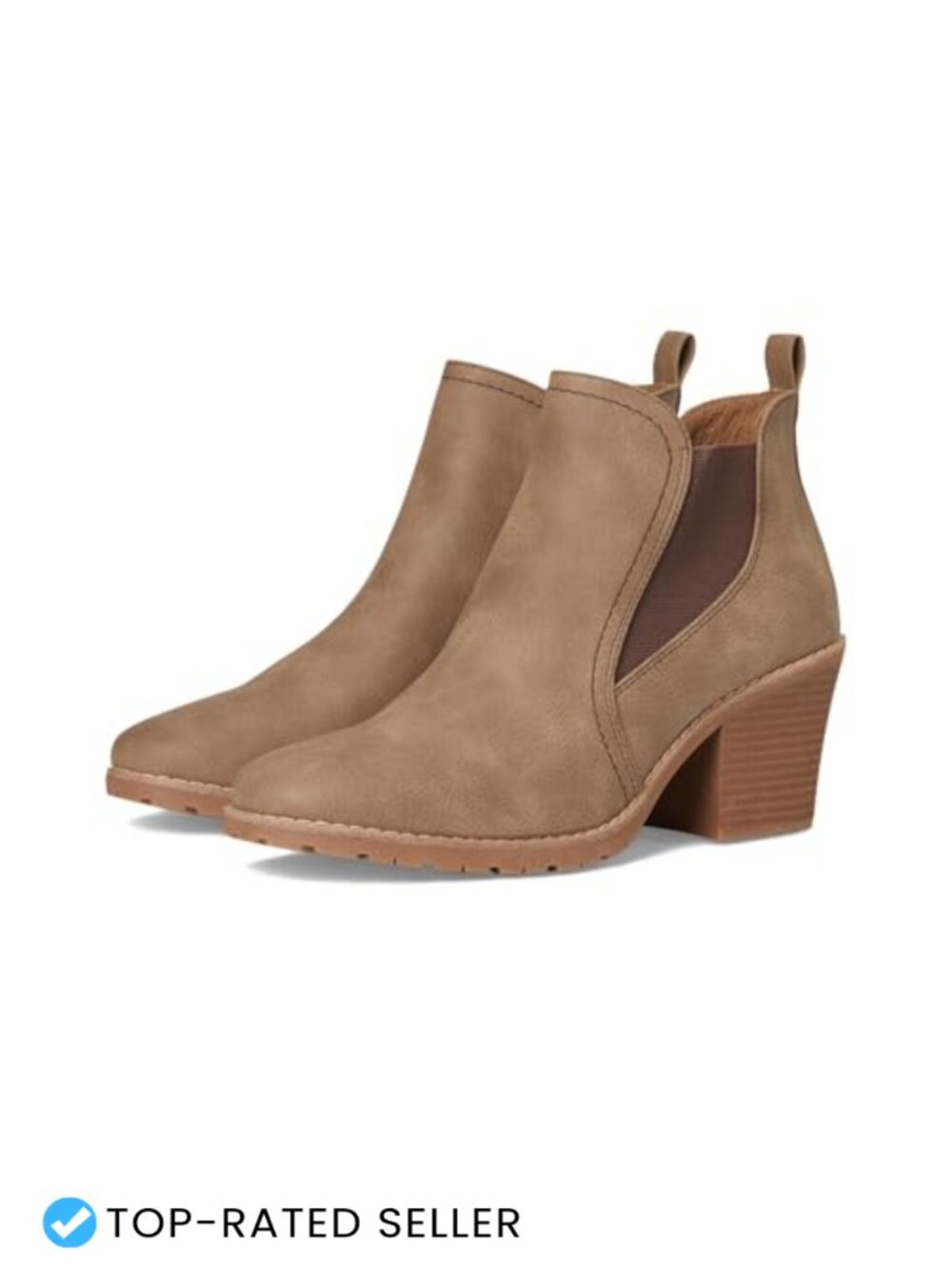 Womens Ankle Bootie Pull-On Block Heel Synthetic Round Toe